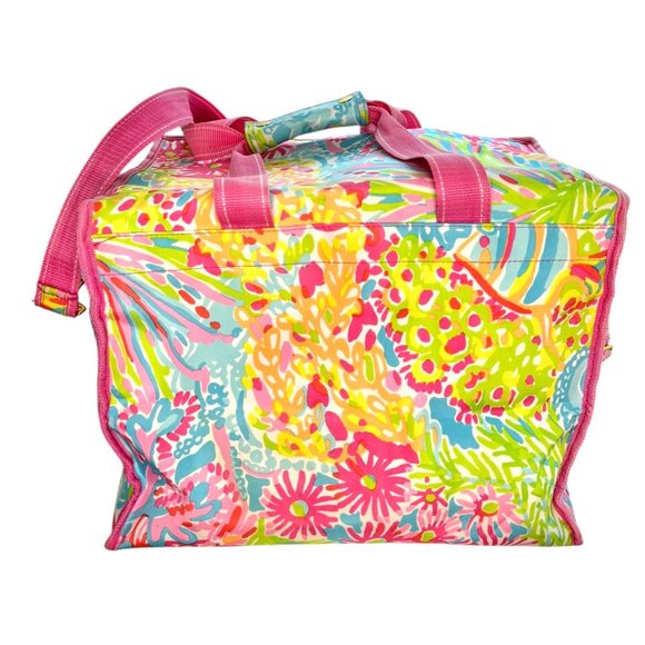 Lilly Pulitzer Pink Floral Insulated Cooler Bag W/ Double Handles & Adjustable S - Picture 8 of 14